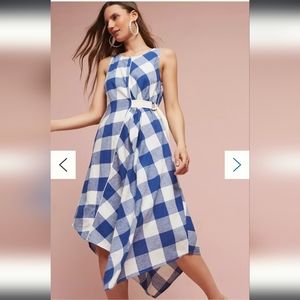 Anthropologie Maeve Rianne Gingham Midi Dress size Large